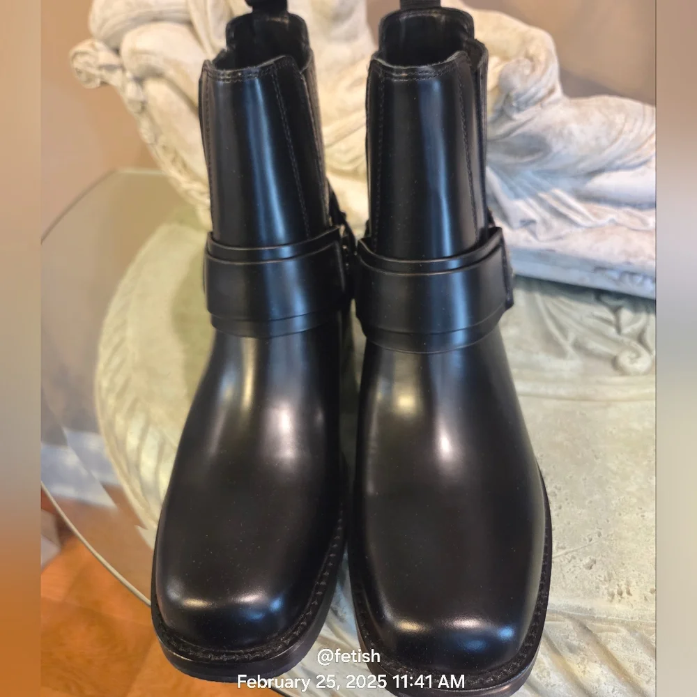 Marc Fisher Mizzi Moto Boots Harness Designer Leather Celebrity #42 - Picture 8 of 13